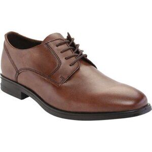 ECCO Queenstown Plain Toe Tie Oxford Amber Full Grain Leather Men's Size 45 11.5